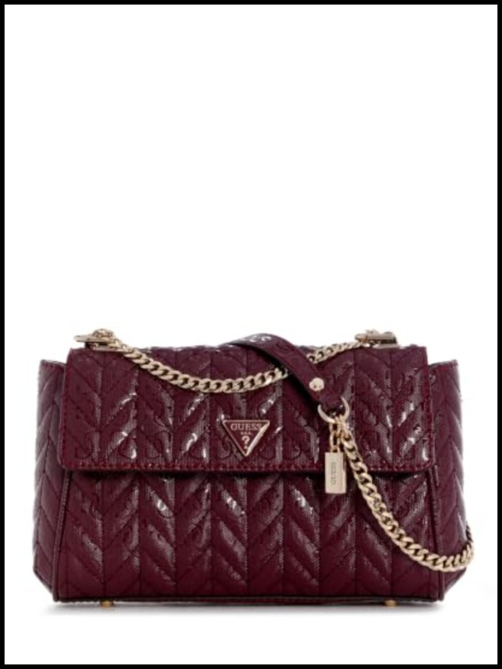 Quilted Crossbody Flap Bag Satchel Adjustable Strap Gold Hardware